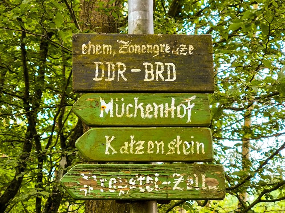 Die ehemaliege Grenze beim Grenzturm am Horbel